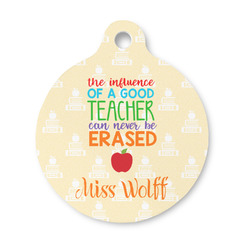 Teacher Gift Round Pet ID Tag - Small (Personalized)