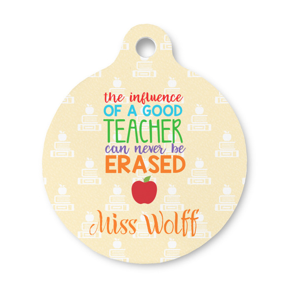 Custom Teacher Gift Round Pet ID Tag - Small (Personalized)