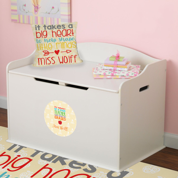 Teacher Quotes and Sayings Round Wall Decal on Toy Chest