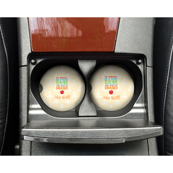 Teacher Quotes and Sayings Sandstone Car Coaster - In Cup Holder