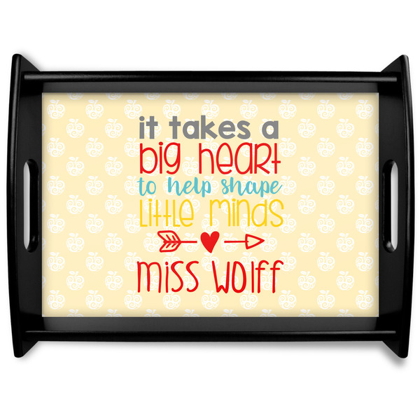 Custom Teacher Gift Black Wooden Tray - Large (Personalized)