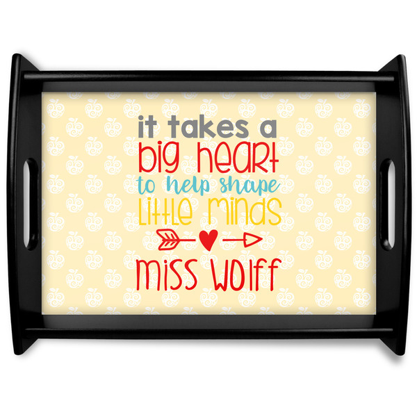 Custom Teacher Gift Black Wooden Tray - Large (Personalized)