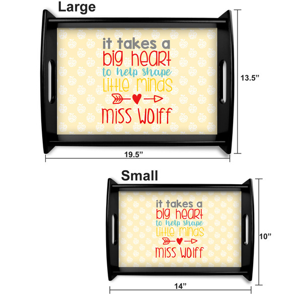 Teacher Quotes and Sayings Serving Tray Black Sizes