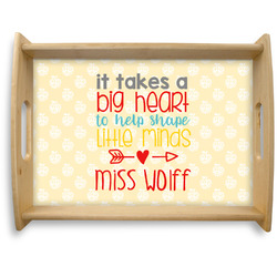 Teacher Gift Natural Wooden Tray - Large (Personalized)