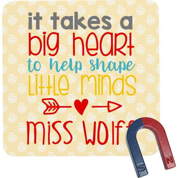 Custom Teacher Gift Square Fridge Magnet (Personalized)