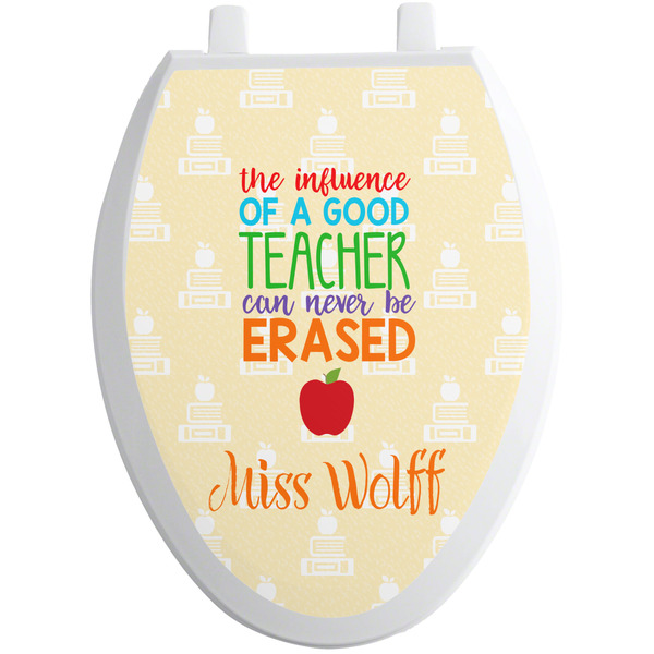 Custom Teacher Gift Toilet Seat Decal - Elongated (Personalized)