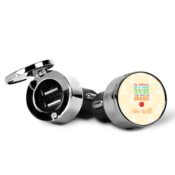 Teacher Quotes and Sayings USB Car Charger - Open & Closed