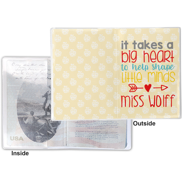 Teacher Quotes and Sayings Vinyl Passport Holder - Flat Front and Back