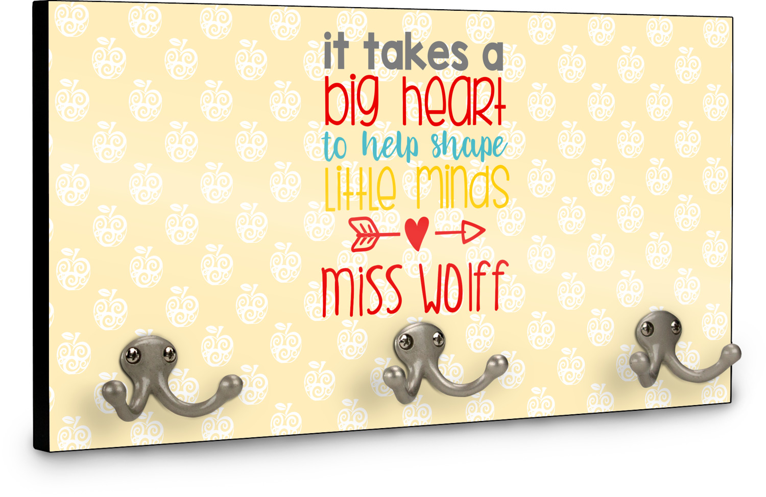 Custom Teacher Quote Wall Mounted Coat Rack (Personalized) YouCustomizeIt