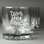 Teacher Gift Whiskey Glasses - Engraved - Set of 4 (Personalized)