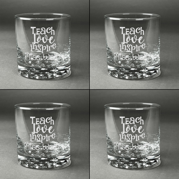 Teacher Quotes and Sayings Whiskey Glasses - Set of 4 all Engraved