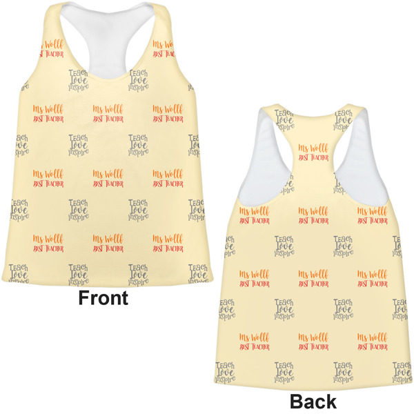 Teacher Quotes and Sayings Womens Racerback Tank Tops - Medium - Front and Back