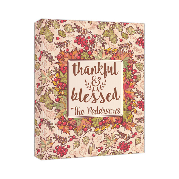 Custom Thankful & Blessed Canvas Print - 11x14 (Personalized)