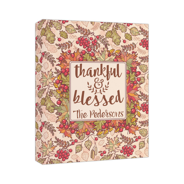 Custom Thankful & Blessed Canvas Print - 11x14 (Personalized)