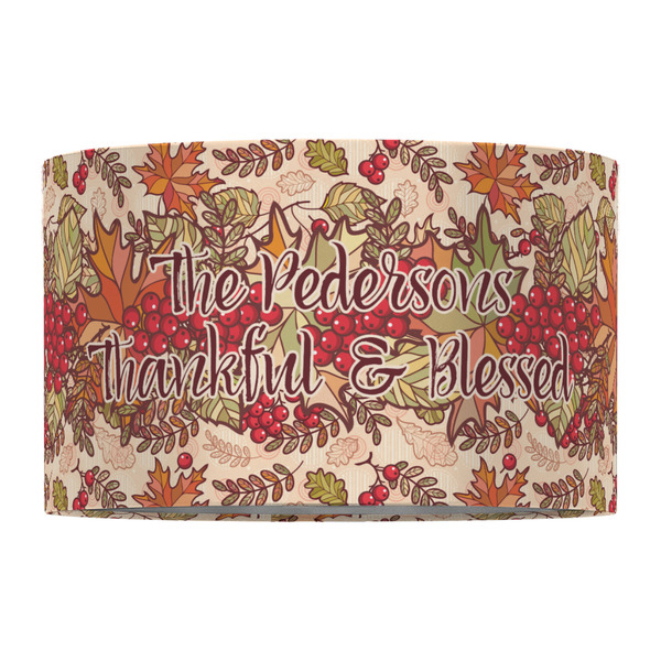 Thankful & Blessed 12" Drum Lampshade - FRONT (Fabric)