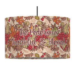 Thankful & Blessed 12" Drum Pendant Lamp - Fabric (Personalized)