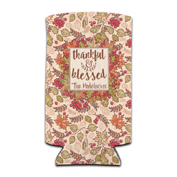 Thankful & Blessed Can Cooler (tall 12 oz) (Personalized)