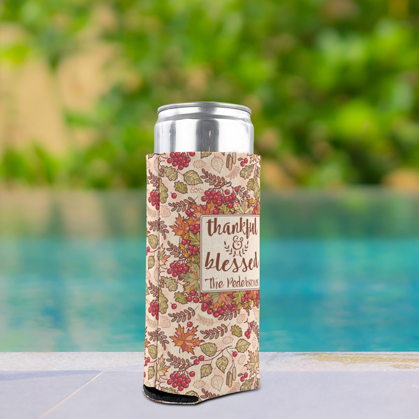 Thankful & Blessed Can Cooler - Tall 12oz - In Context