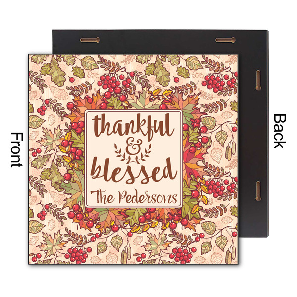 Thankful & Blessed 12x12 Wood Print - Front & Back View