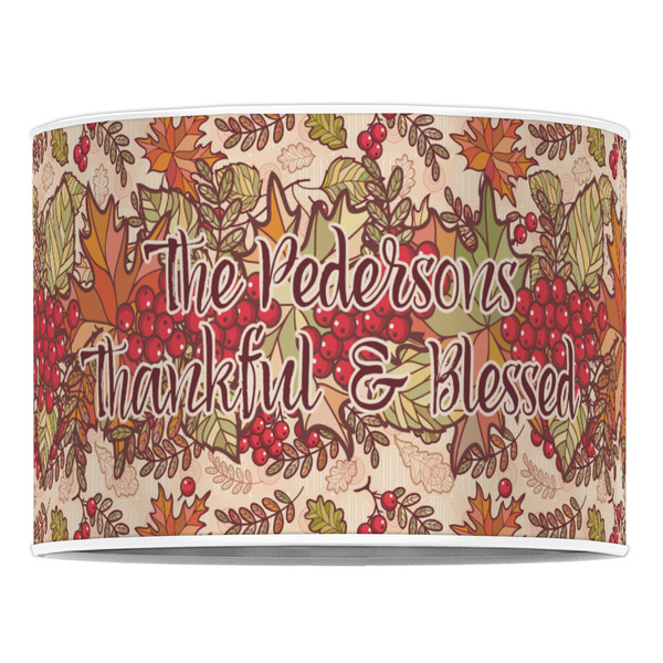 Thankful & Blessed 16" Drum Lampshade - FRONT (Poly Film)