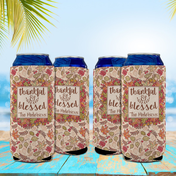 Thankful & Blessed 16oz Can Sleeve - Set of 4 - LIFESTYLE