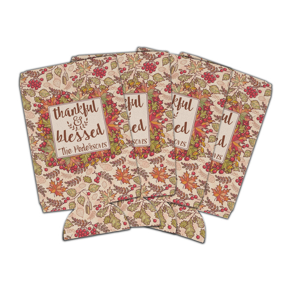 Custom Thankful & Blessed Can Cooler (16 oz) - Set of 4 (Personalized)