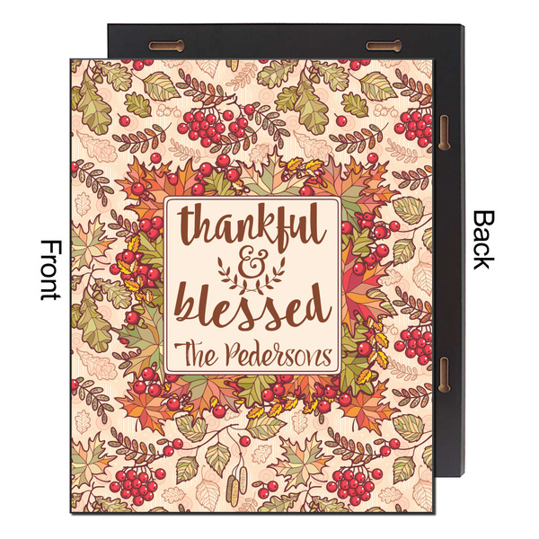 Thankful & Blessed 16x20 Wood Print - Front & Back View