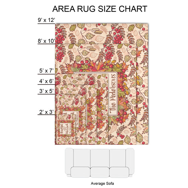 Thankful & Blessed 2'x3' Indoor Area Rugs - Size Chart
