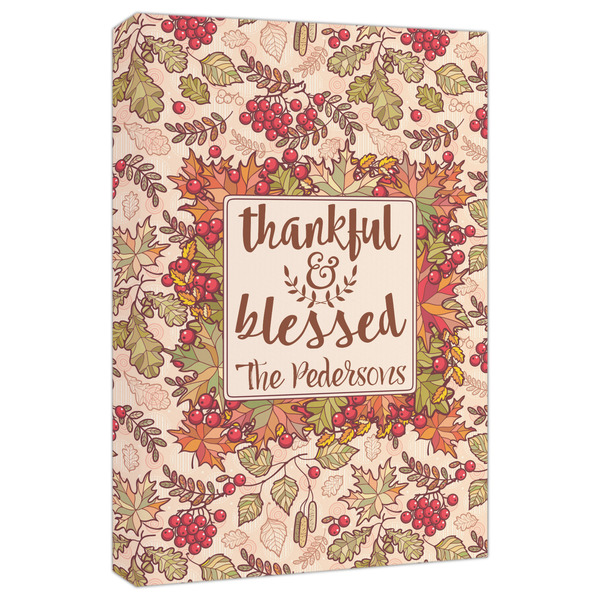 Custom Thankful & Blessed Canvas Print - 20x30 (Personalized)