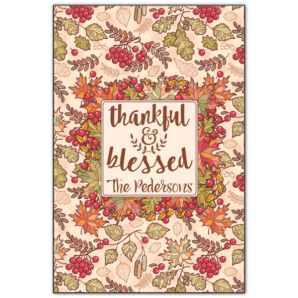 Custom Thankful & Blessed Wood Print - 20x30 (Personalized)