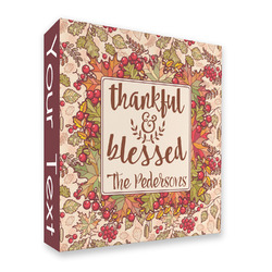 Thankful & Blessed 3 Ring Binder - Full Wrap - 2" (Personalized)