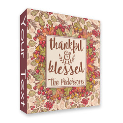 Thankful & Blessed 3 Ring Binder - Full Wrap (Personalized)
