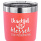 Thankful & Blessed 30 oz Stainless Steel Ringneck Tumbler - Coral - CLOSE UP