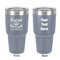 Thankful & Blessed 30 oz Stainless Steel Tumbler - Grey - Double-Sided (Personalized)