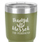 Thankful & Blessed 30 oz Stainless Steel Ringneck Tumbler - Olive - Close Up