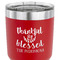 Thankful & Blessed 30 oz Stainless Steel Ringneck Tumbler - Red - CLOSE UP