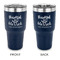 Thankful & Blessed 30 oz Stainless Steel Tumbler - Navy - Double Sided (Personalized)