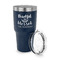 Thankful & Blessed 30 oz Stainless Steel Ringneck Tumblers - Navy - LID OFF