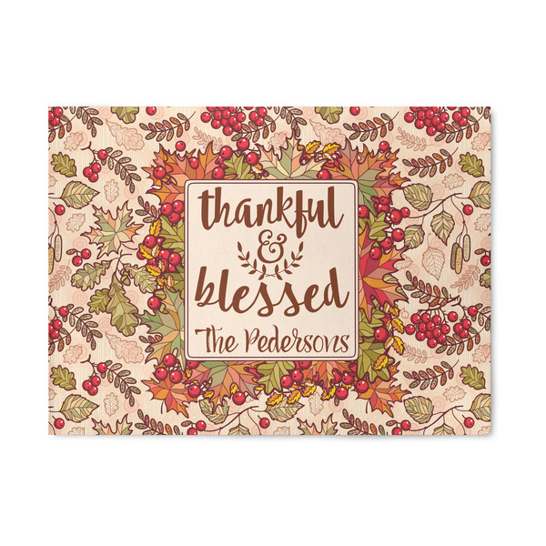 Custom Thankful & Blessed 5' x 7' Indoor Area Rug (Personalized)