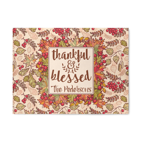 Custom Thankful & Blessed 5' x 7' Patio Rug (Personalized)