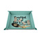 Thankful & Blessed 6" x 6" Teal Leatherette Snap Up Tray - STYLED