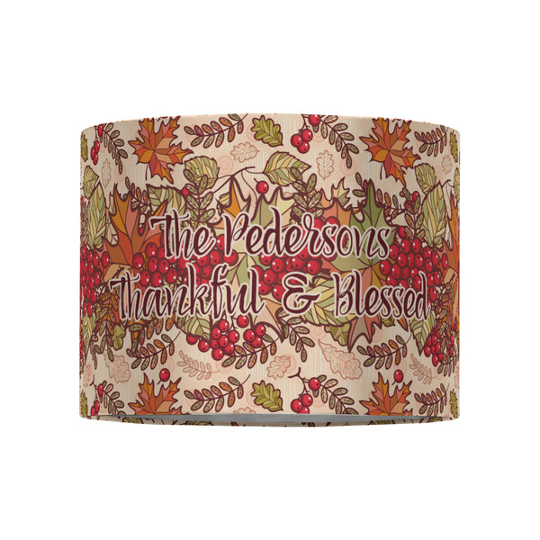 Thankful & Blessed 8" Drum Lampshade - FRONT (Fabric)