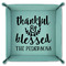 Thankful & Blessed 9" x 9" Teal Leatherette Snap Up Tray - FOLDED