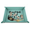 Thankful & Blessed 9" x 9" Teal Leatherette Snap Up Tray - STYLED
