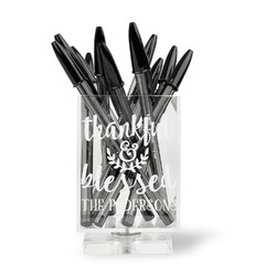 Thankful & Blessed Acrylic Pen Holder (Personalized)