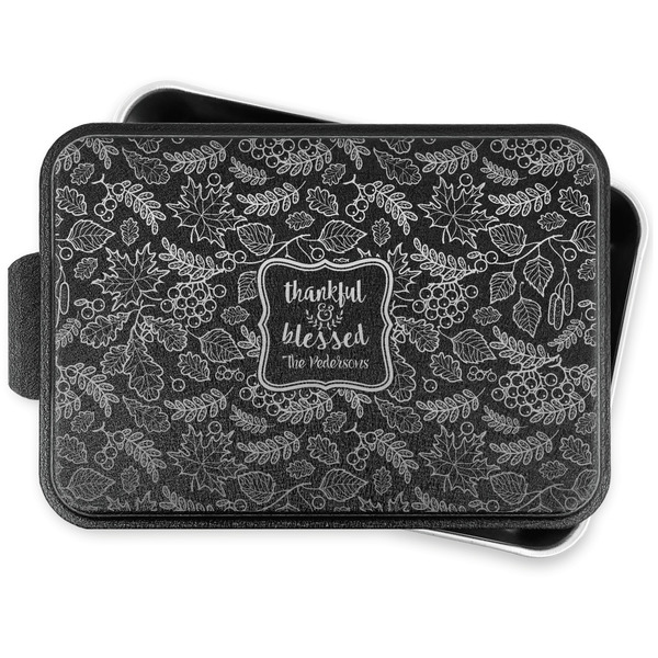 Custom Thankful & Blessed Aluminum Baking Pan with Lid (Personalized)