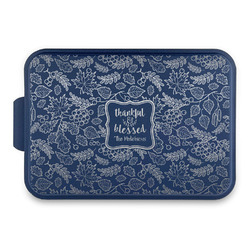 Thankful & Blessed Aluminum Baking Pan with Navy Lid (Personalized)
