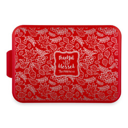 Thankful & Blessed Aluminum Baking Pan with Red Lid (Personalized)