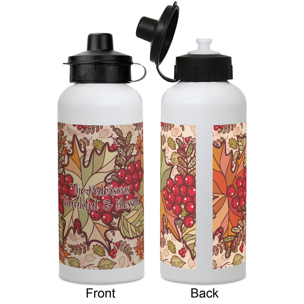 Thankful & Blessed Aluminum Water Bottle - White APPROVAL