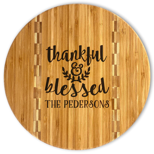 Custom Thankful & Blessed Bamboo Cutting Board (Personalized)